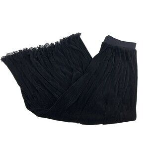 Gideon Oberson Pants Cover Up Black Pleated Extra Wide Leg Flowy Womens Medium